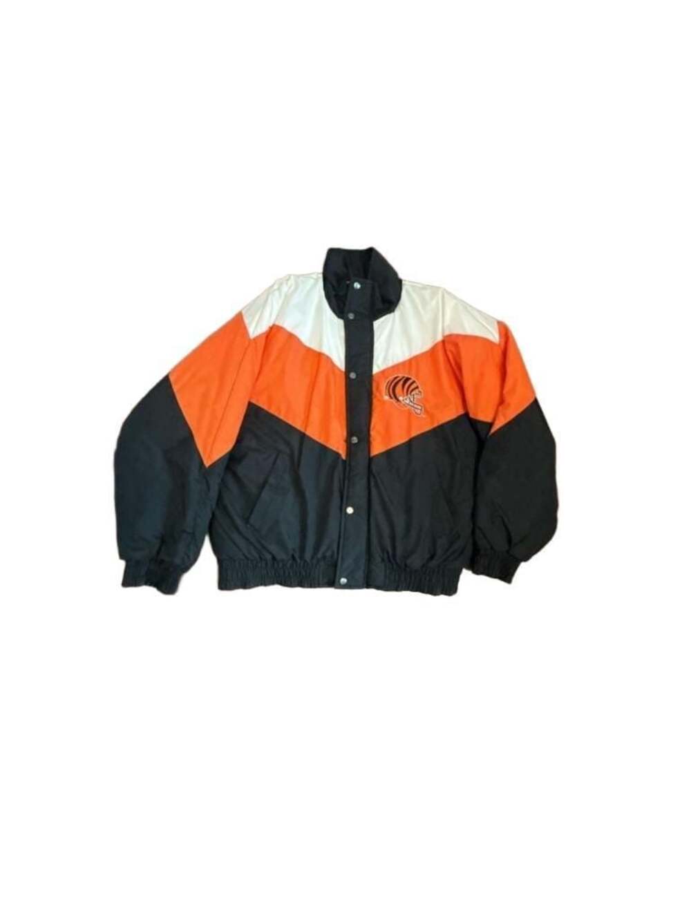 Vintage 90s Cincinnati Bengals Logo 7 NFL Quilted Puffer Jacket Size L